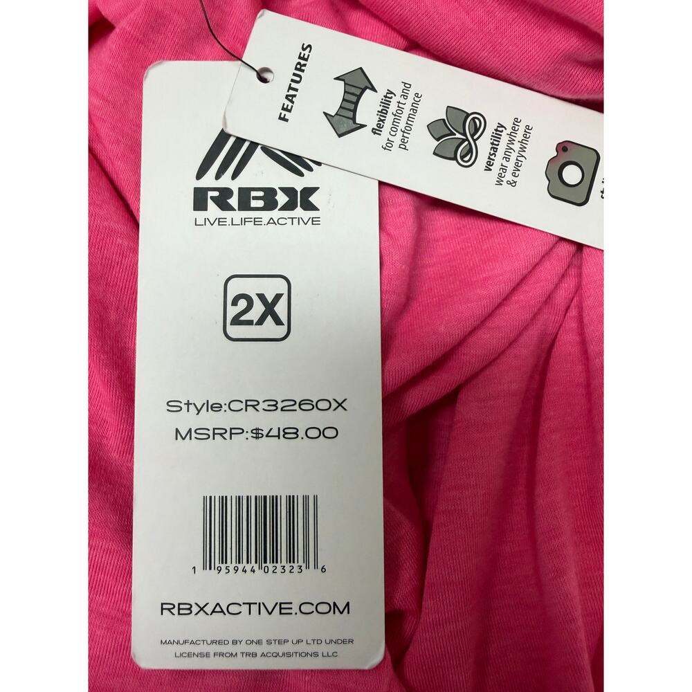 RBX Active Womens Pink Tank Top 2X Plus Size Workout Gym Athletic Scoop NWT New - Picture 8 of 8
